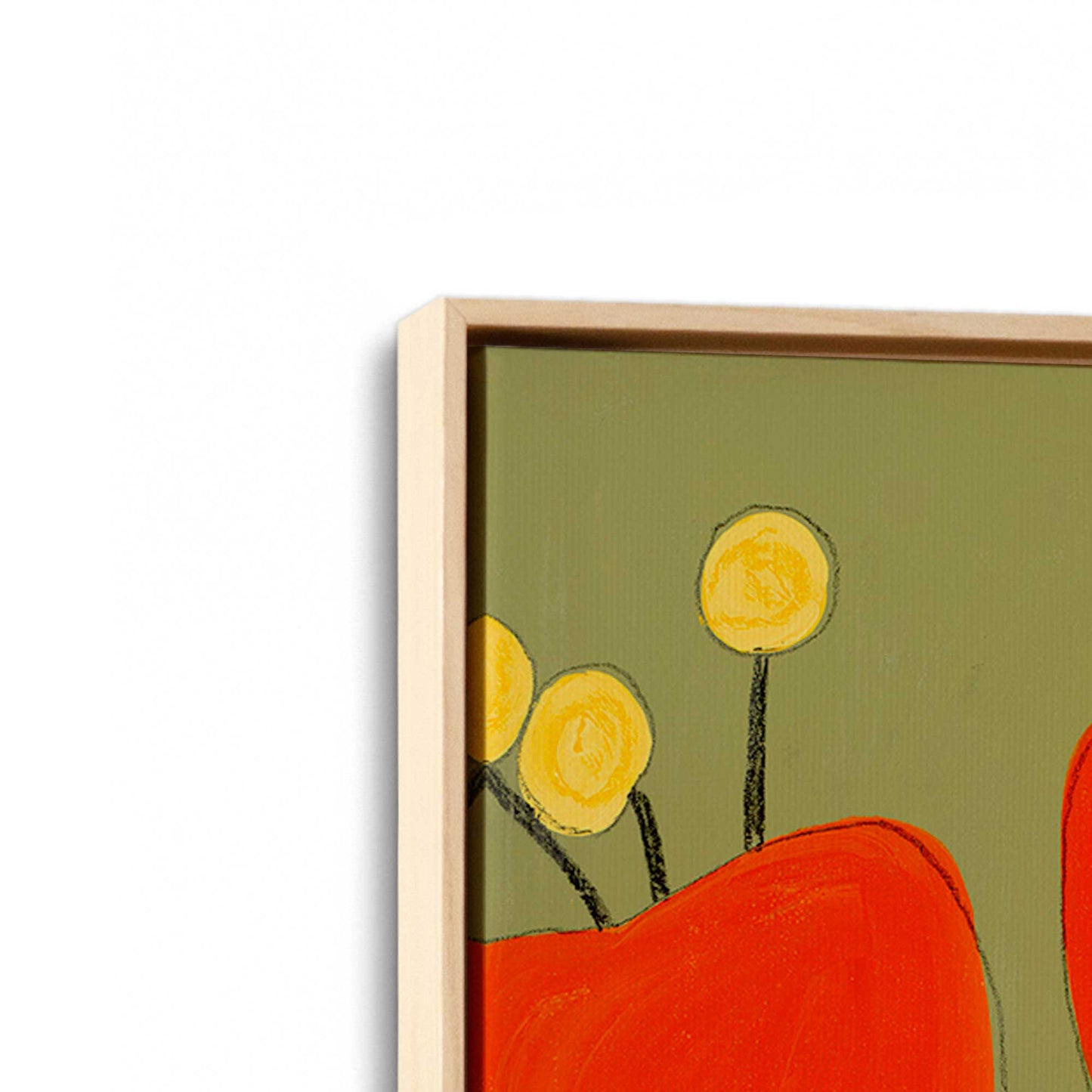 [Color:American Maple], Picture of art in a American Maple frame at an angle