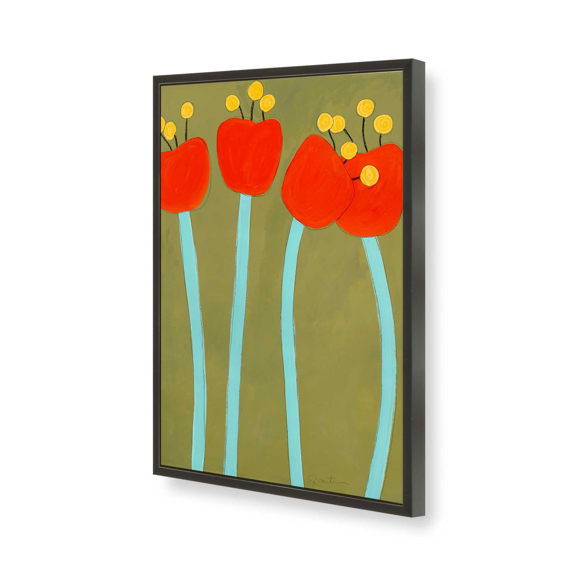 [Color:Satin Black], Picture of art in a Satin Black frame of the corner