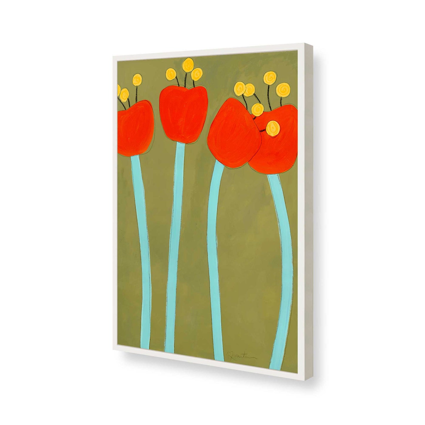 [Color:Opaque White], Picture of art in a Opaque White frame of the corner