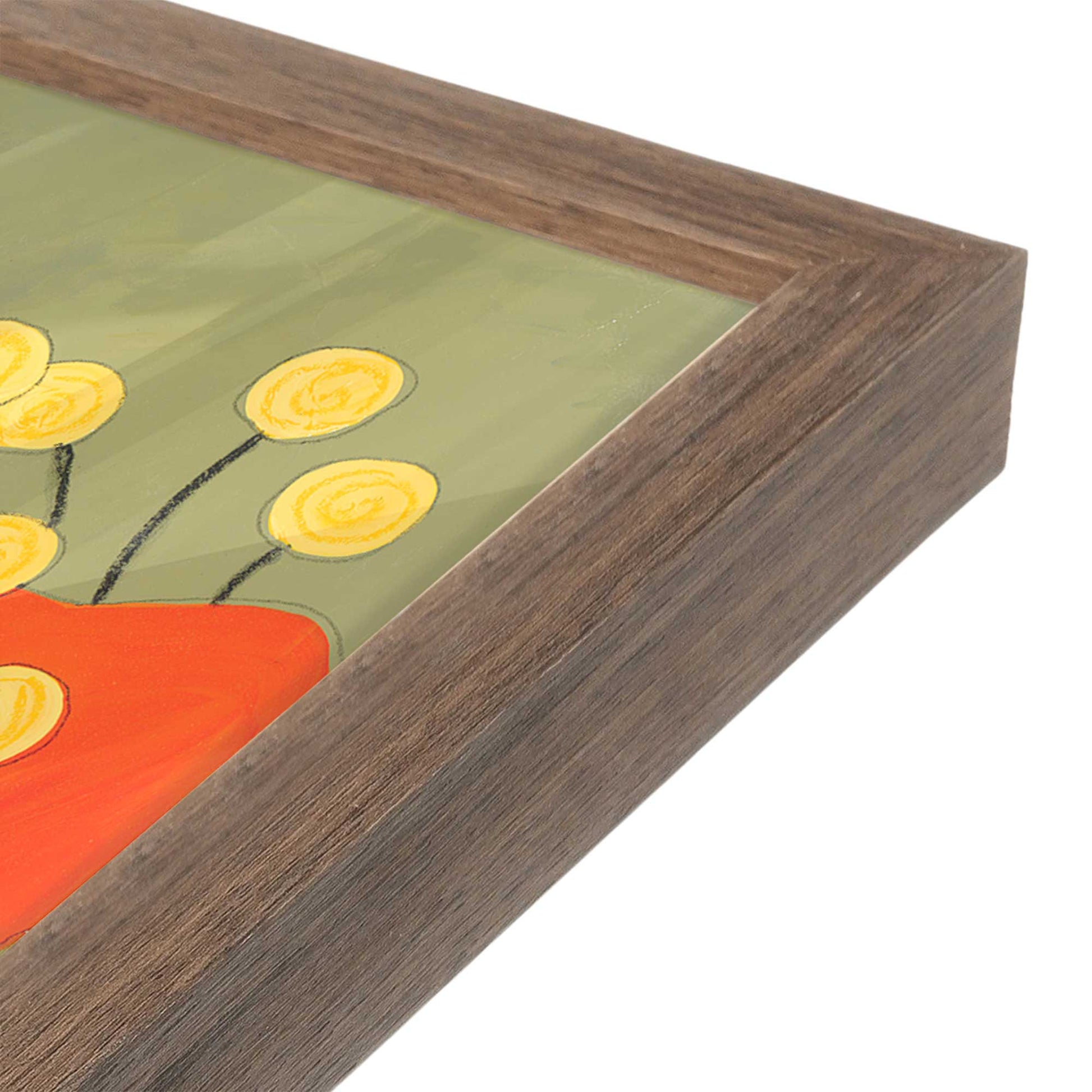 [Color:Walnut], Picture of art in a Walnut frame at an angle