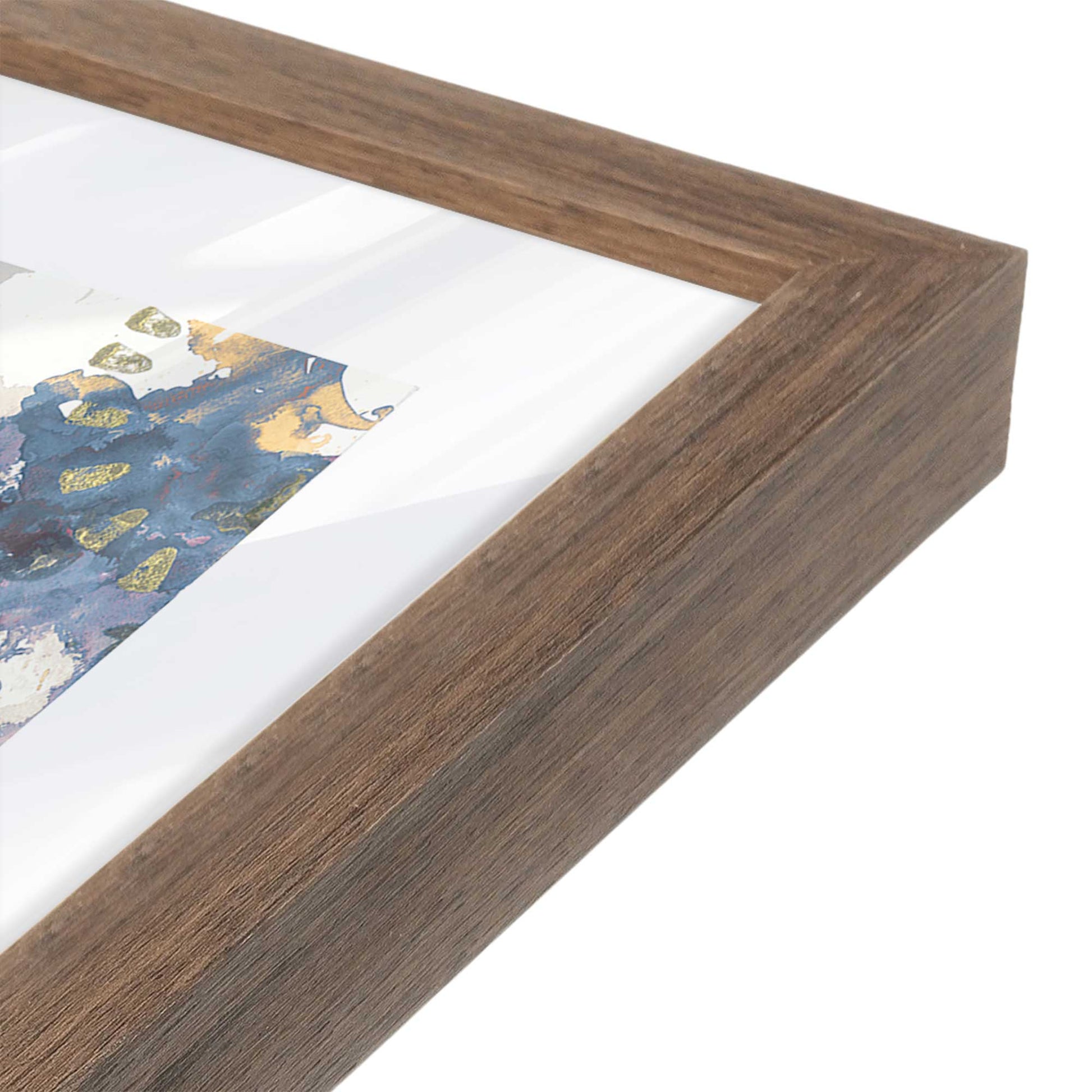 [Color:Walnut], Picture of art in a Walnut frame at an angle