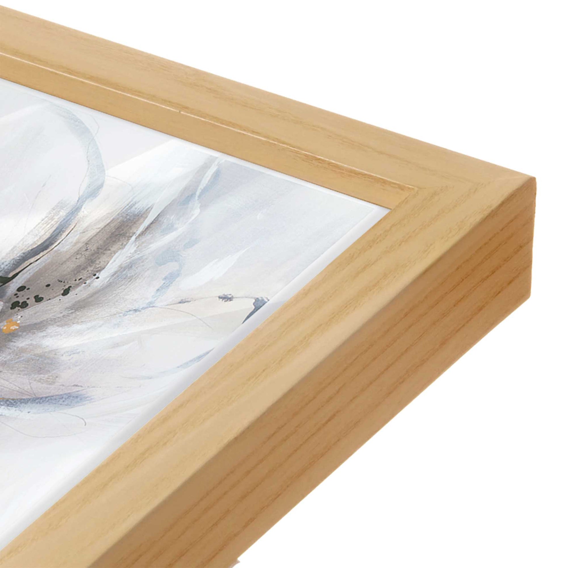 [Color:American Maple], Picture of art in a American Maple frame at an angle