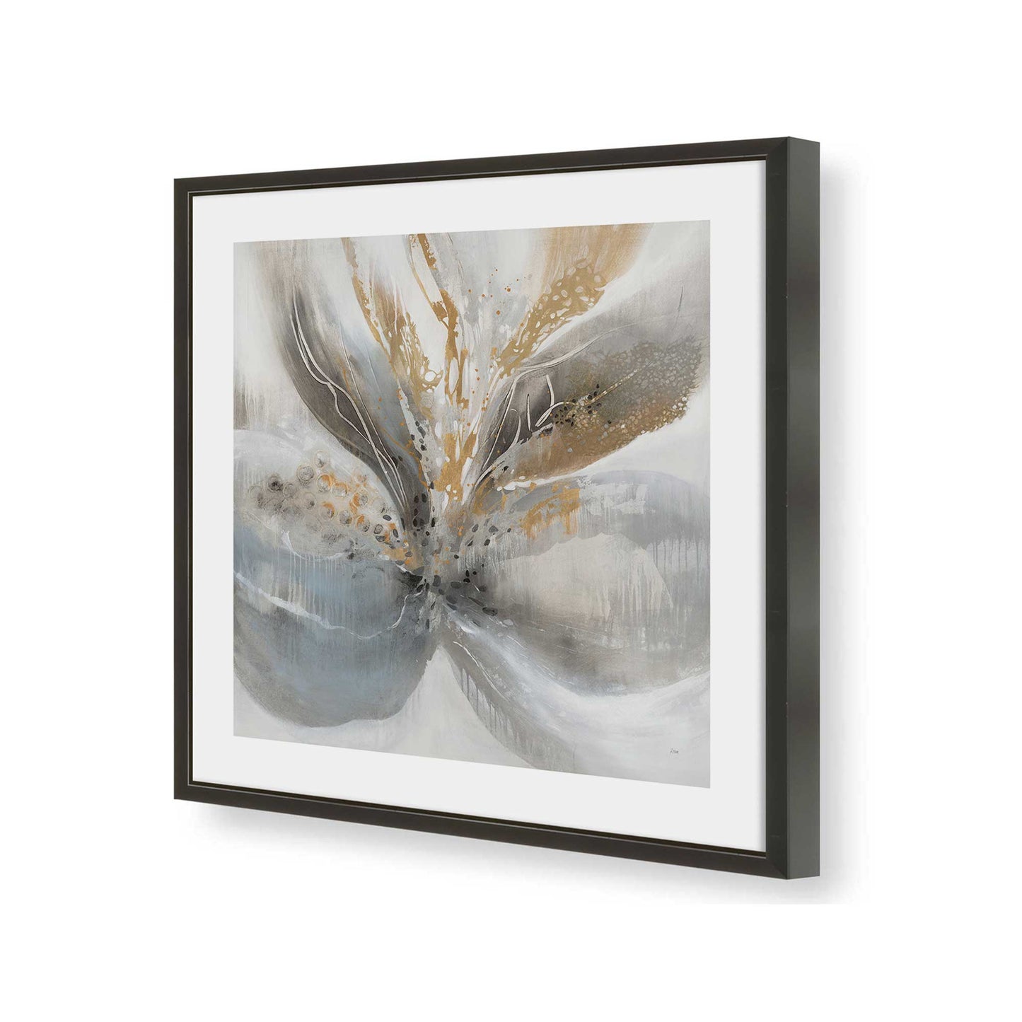 [Color:Satin Black], Picture of art in a Satin Black frame of the corner
