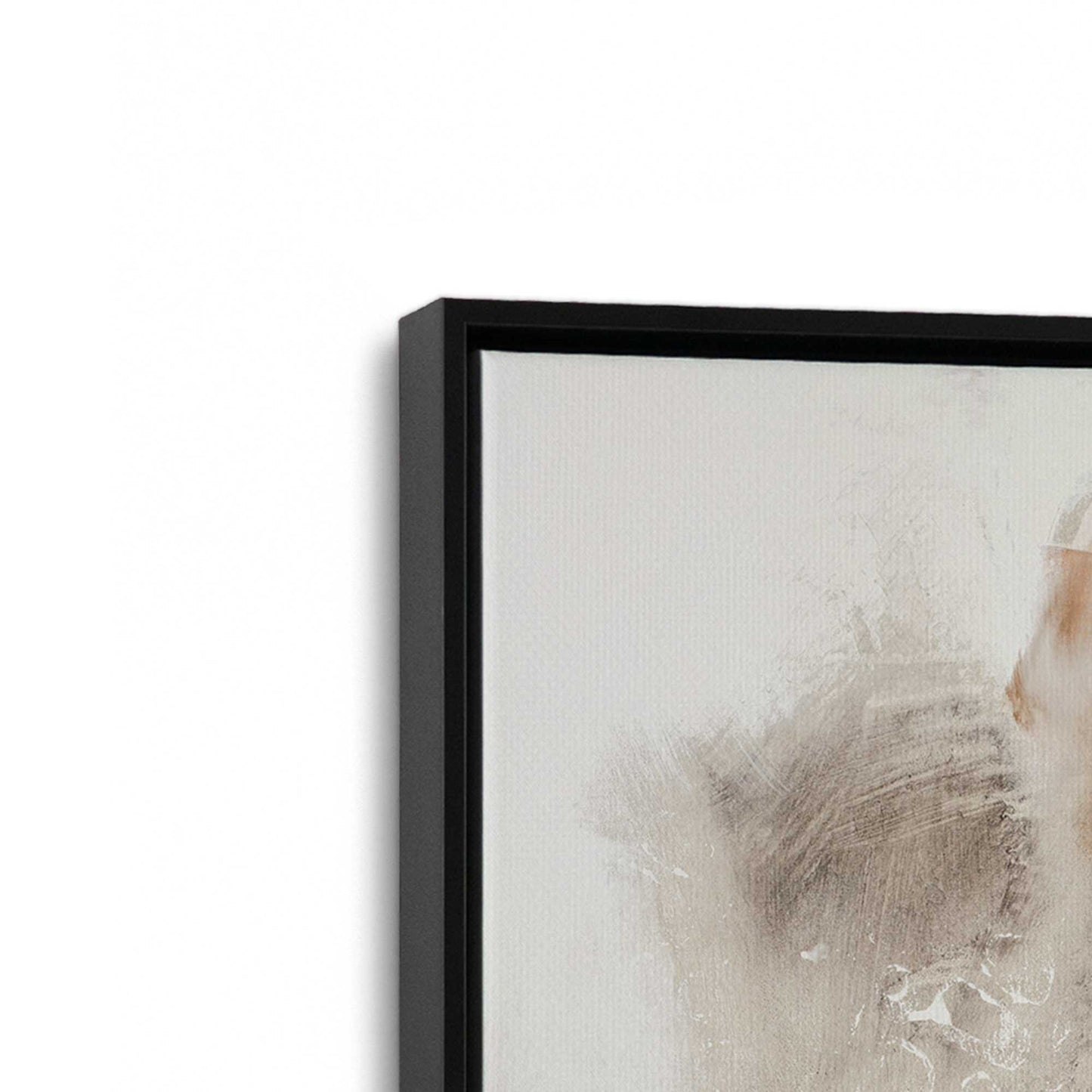 [Color:Satin Black], Picture of art in a Satin Black frame at an angle