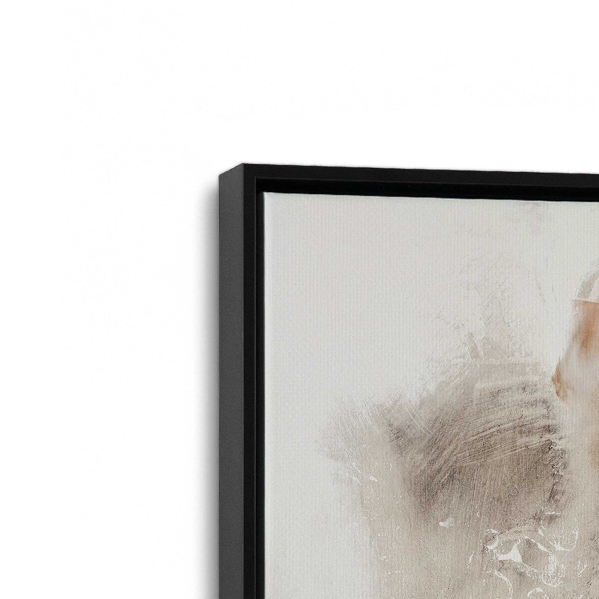 [Color:Satin Black], Picture of art in a Satin Black frame at an angle