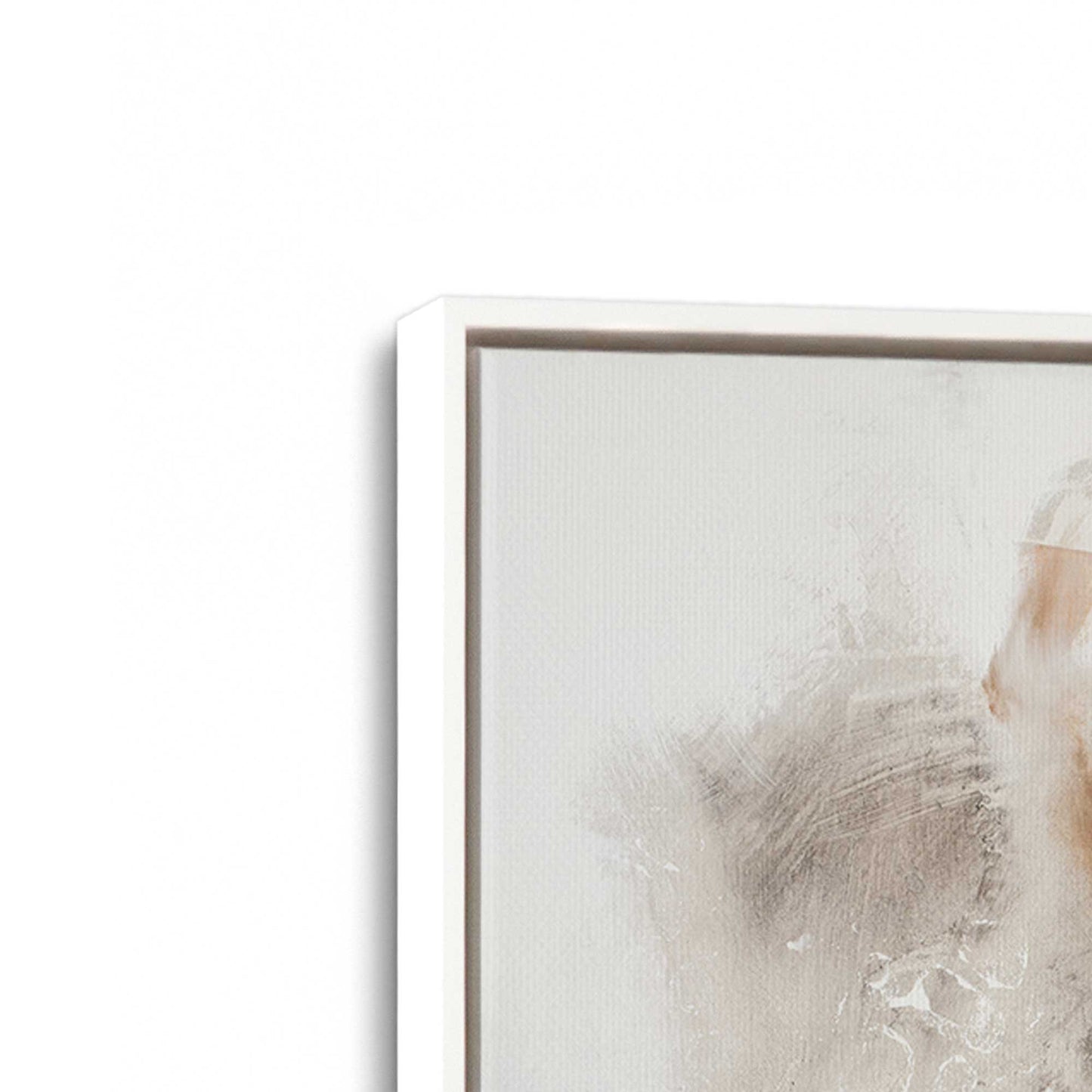 [Color:Opaque White], Picture of art in a White frame at an angle