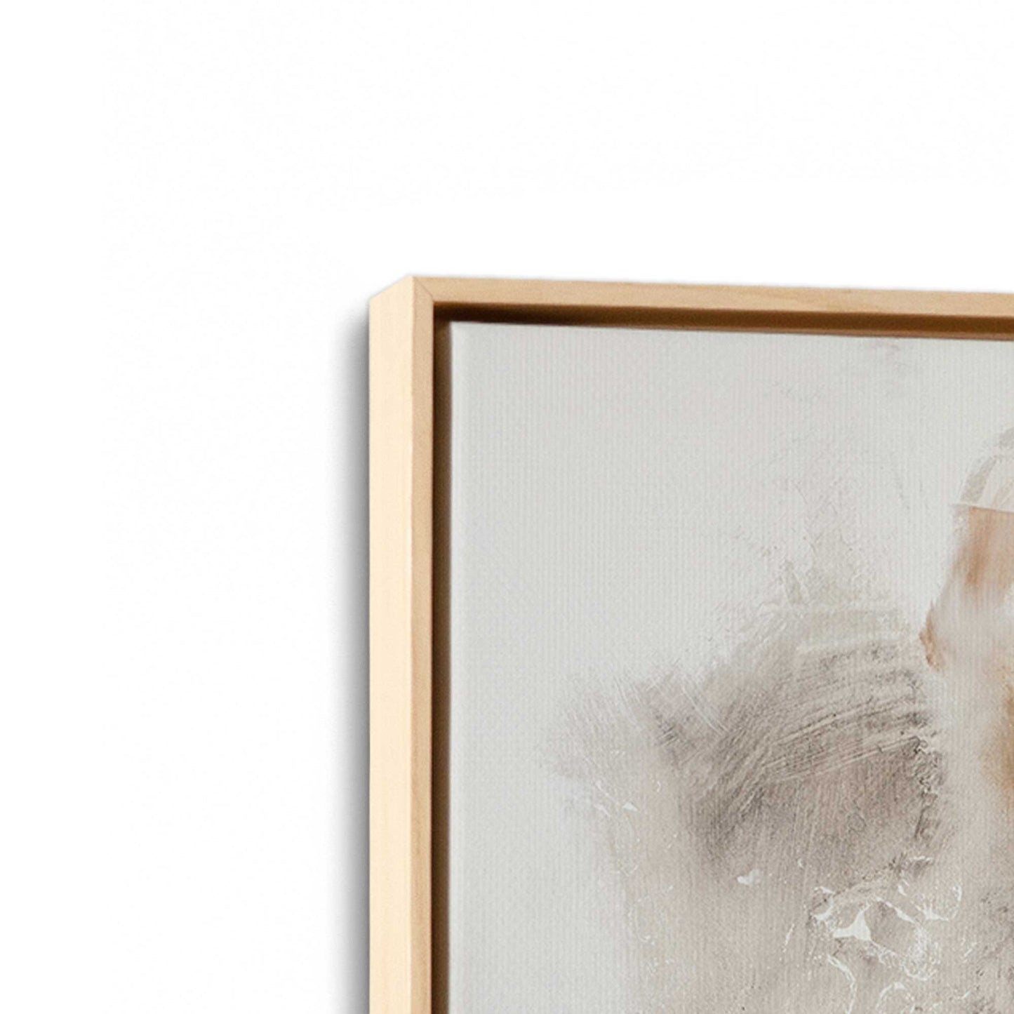 [Color:American Maple], Picture of art in a American Maple frame at an angle