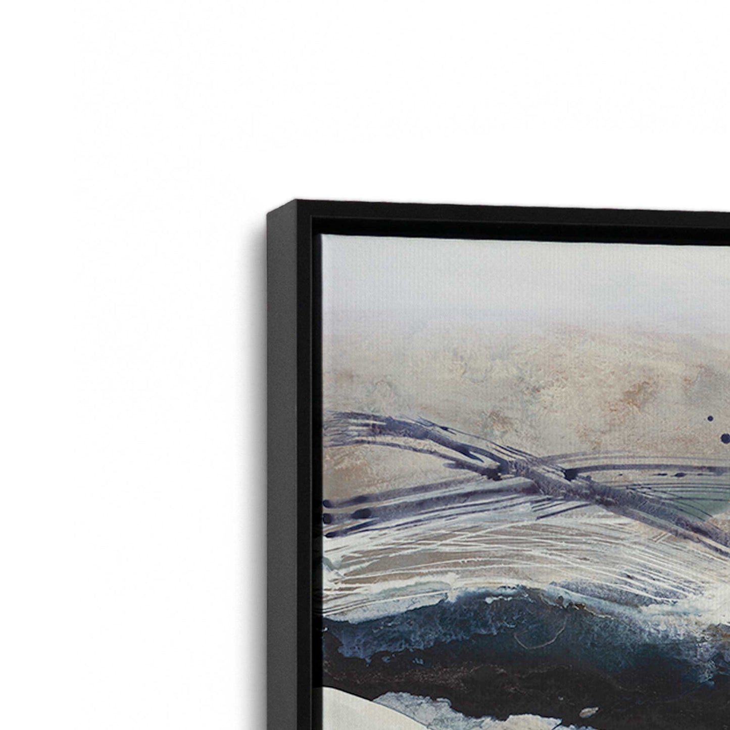 [Color:Satin Black], Picture of art in a Satin Black frame at an angle