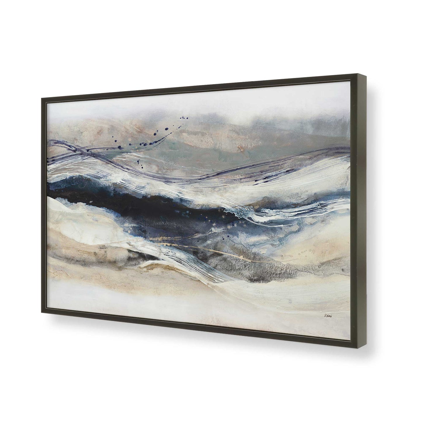 [Color:Satin Black], Picture of art in a Satin Black frame of the corner