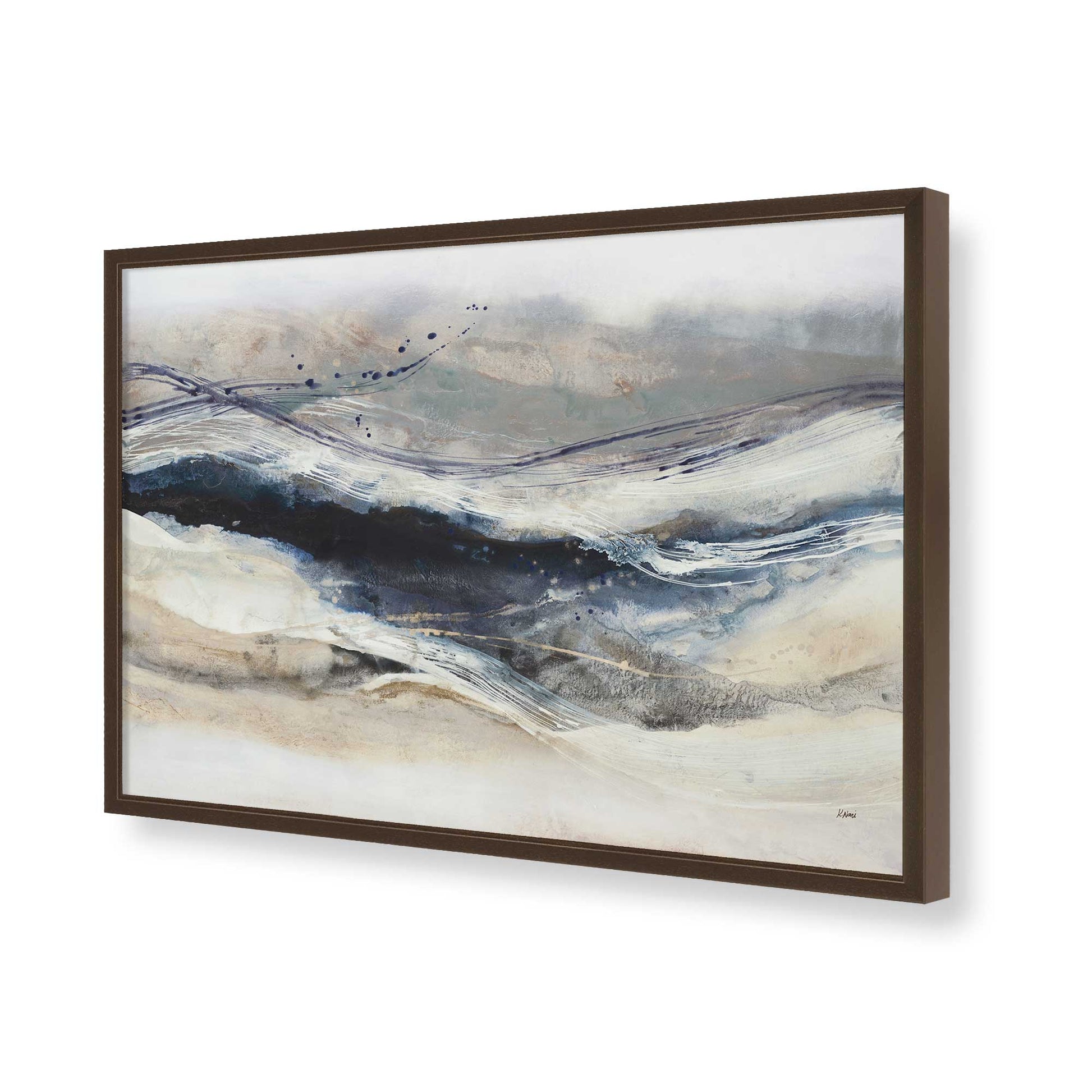 [Color:Brown], Picture of art in a Brown frame of the corner