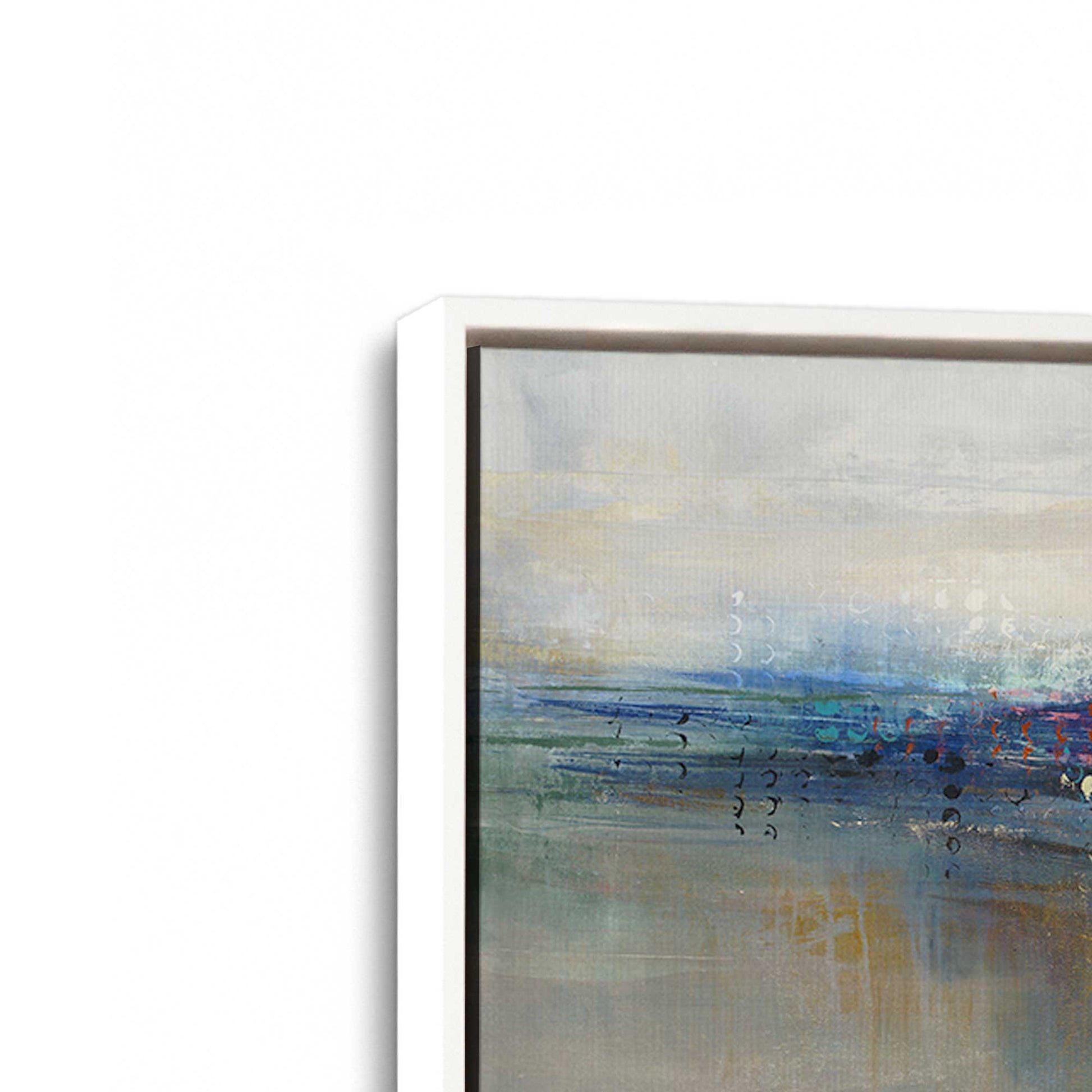 [Color:Opaque White], Picture of art in a White frame at an angle