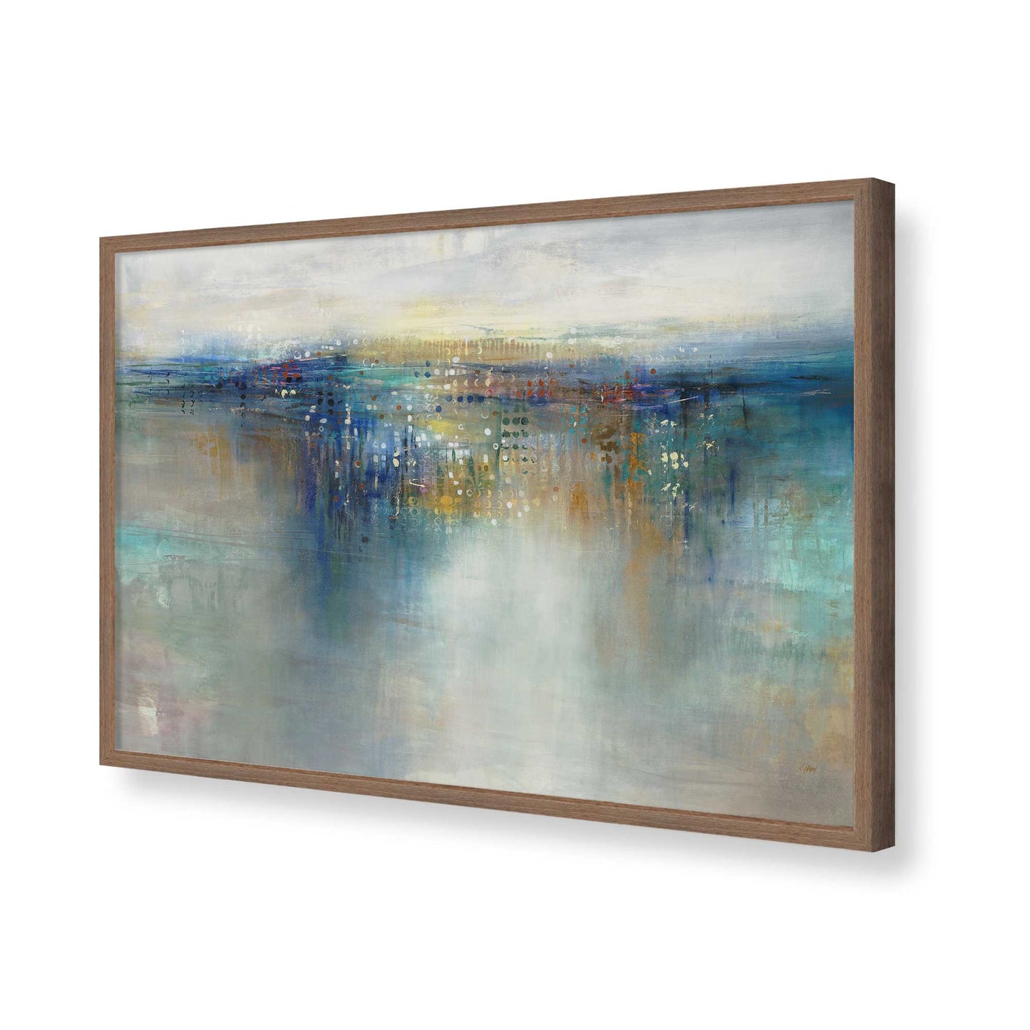 [Color:Walnut], Picture of art in a Walnut frame of the corner