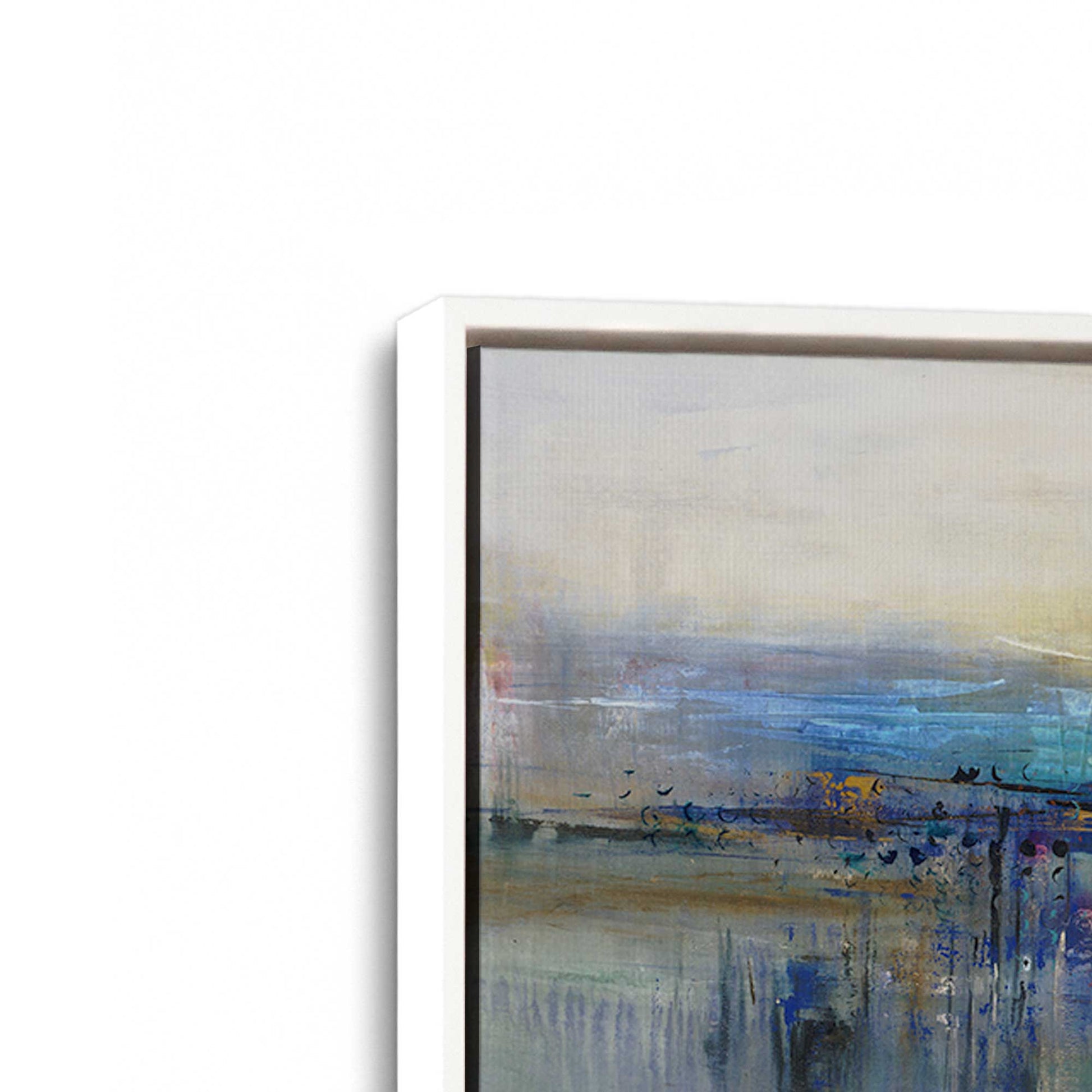 [Color:Opaque White], Picture of art in a White frame at an angle