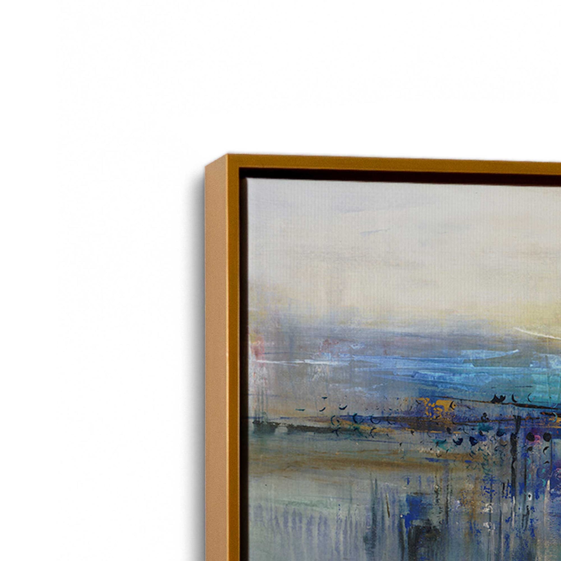 [Color:Polished Gold], Picture of art in a Polished Gold frame at an angle
