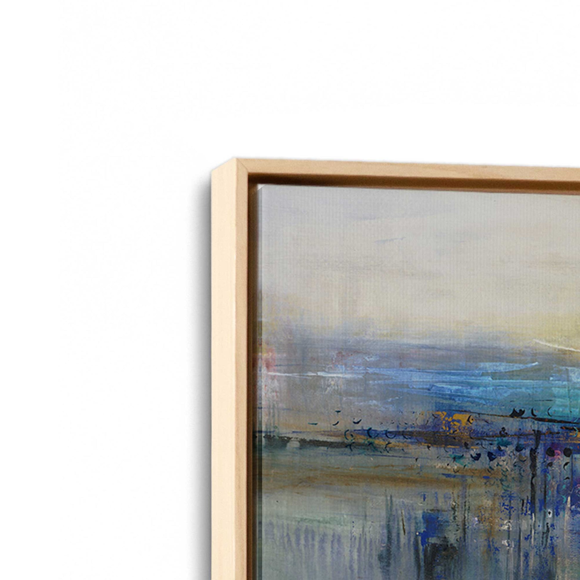 [Color:American Maple], Picture of art in a American Maple frame at an angle