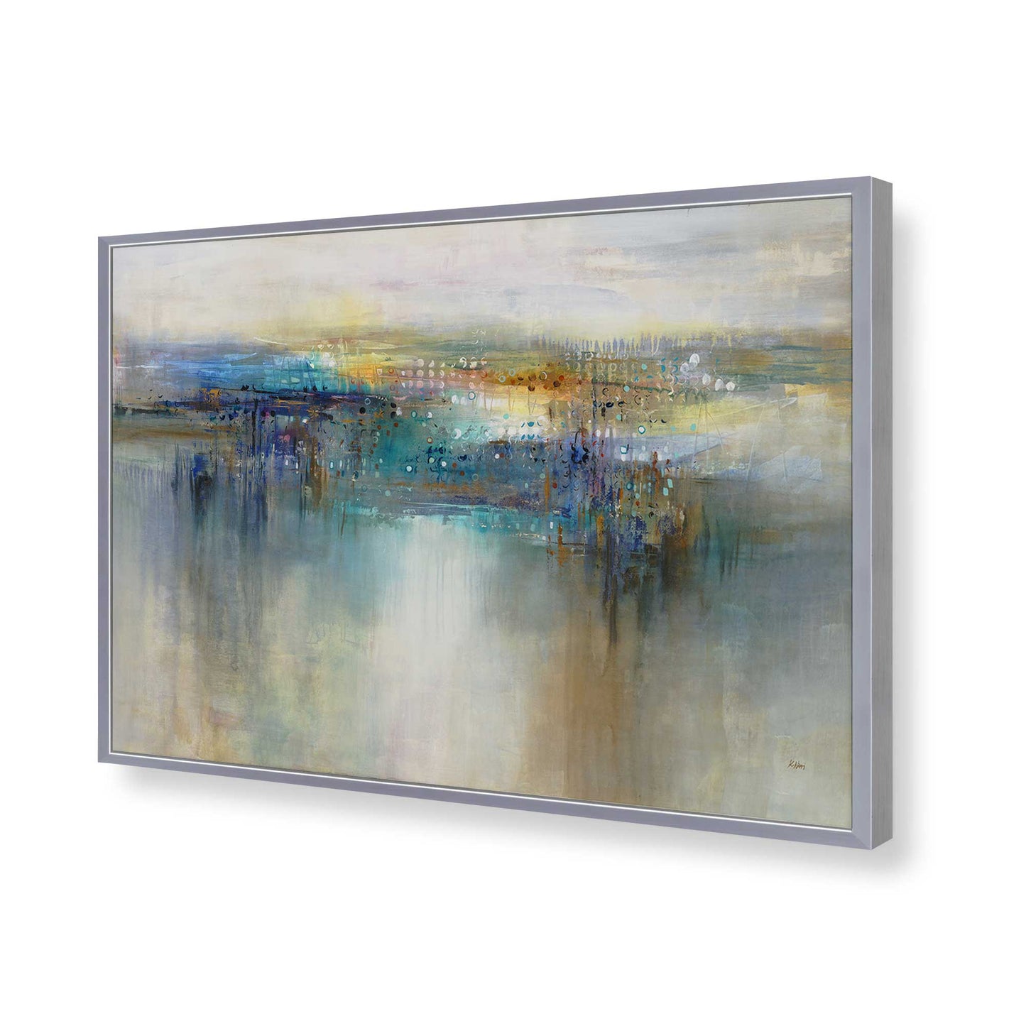 [Color:Polished Chrome], Picture of art in a Polished Chrome frame of the corner
