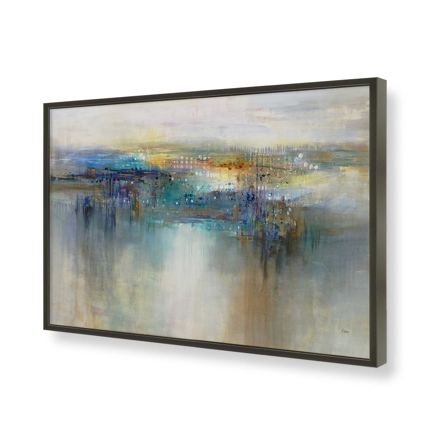 [Color:Satin Black], Picture of art in a Satin Black frame of the corner