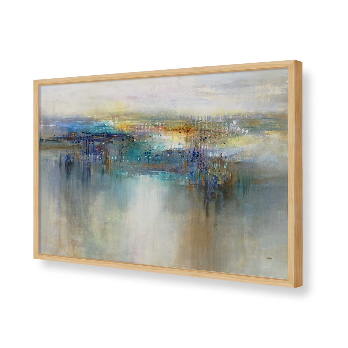 [Color:American Maple], Picture of art in a American Maple frame of the corner