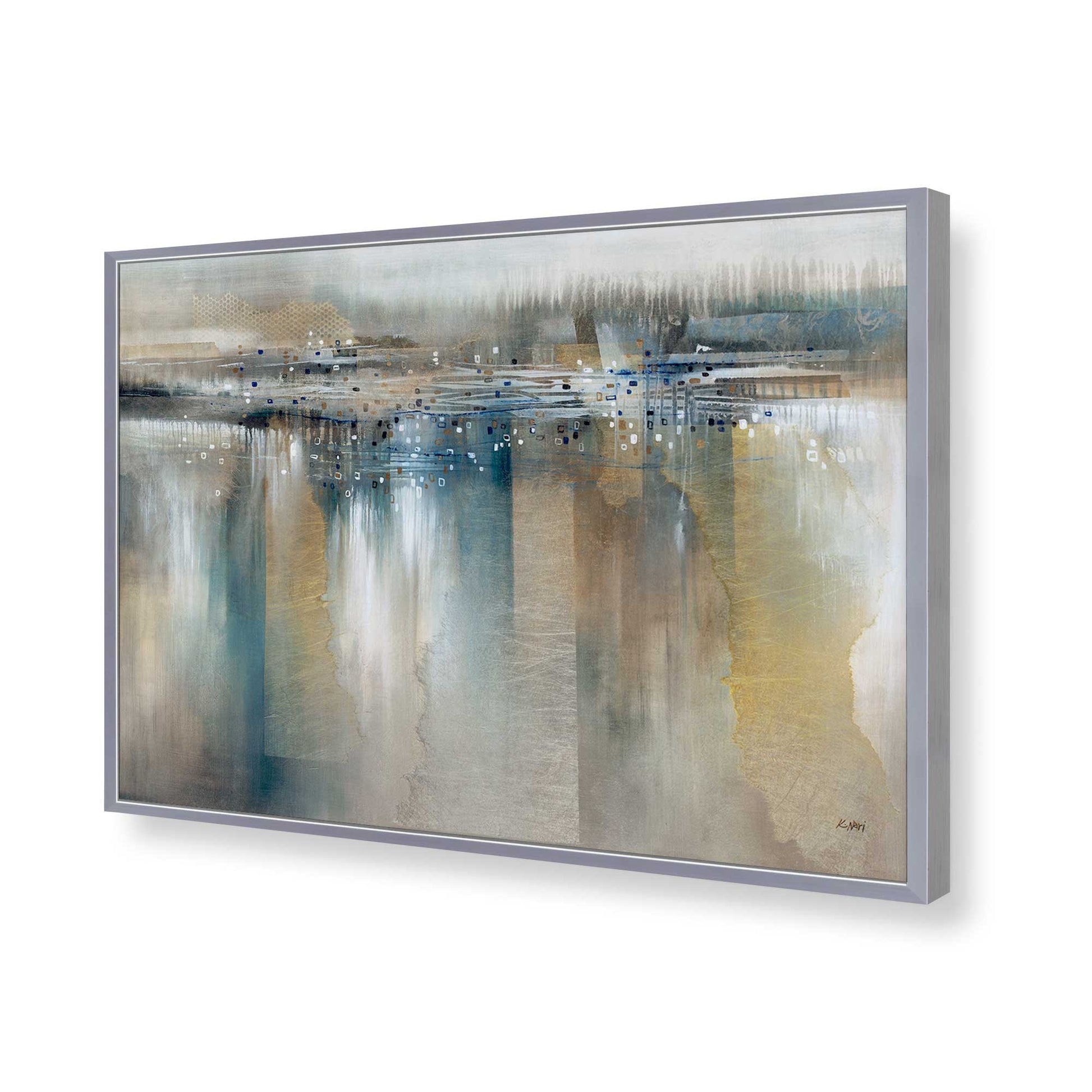 [Color:Polished Chrome], Picture of art in a Polished Chrome frame of the corner