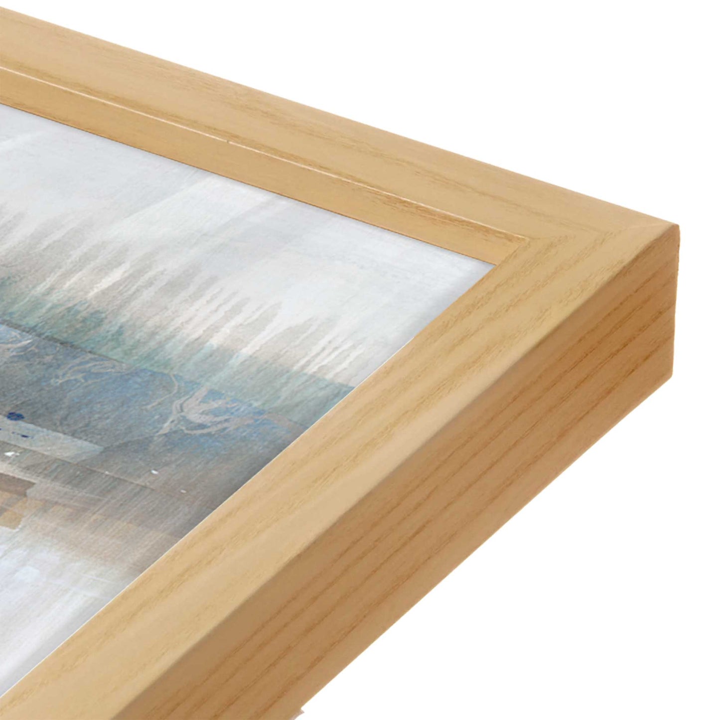 [Color:American Maple], Picture of art in a American Maple frame at an angle
