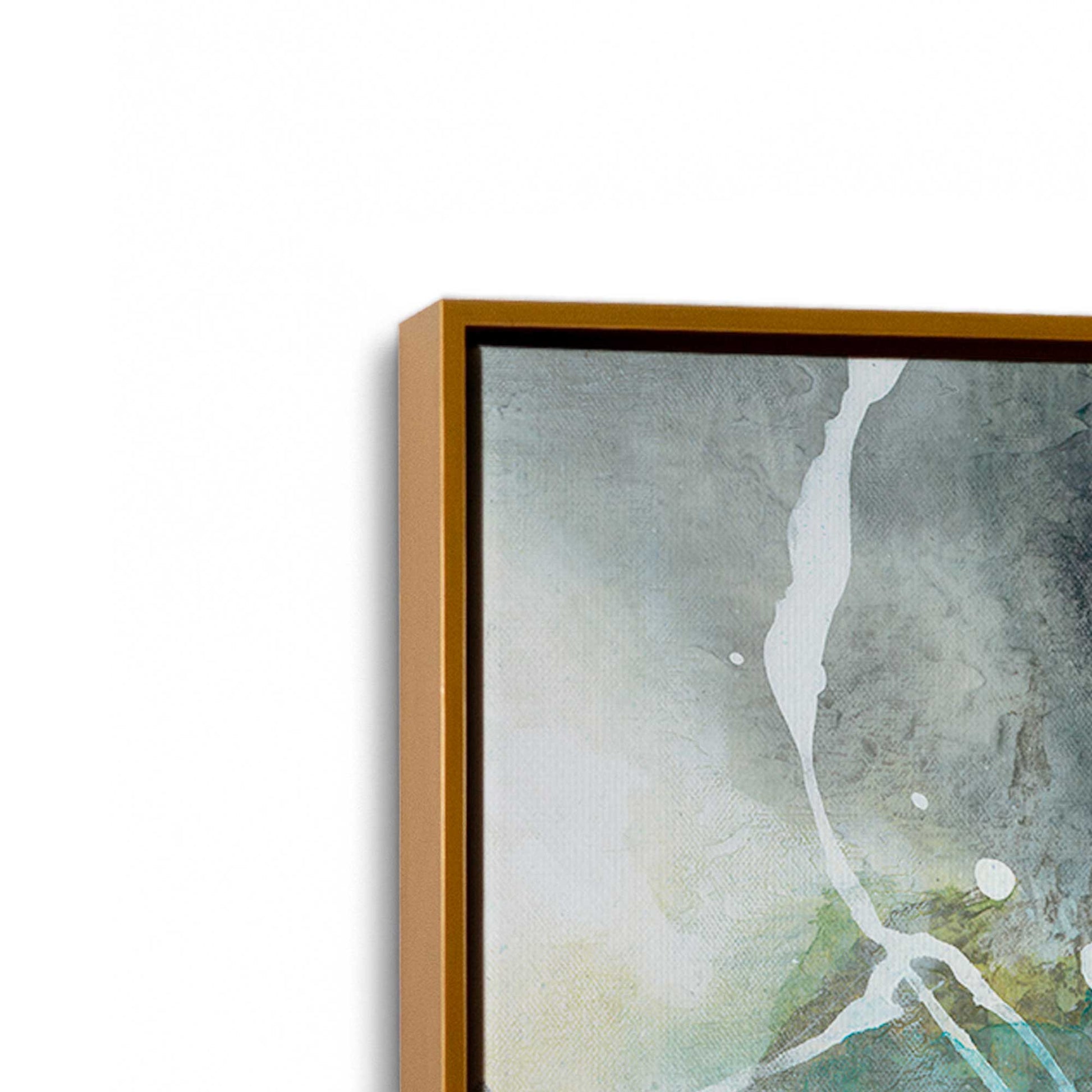 [Color:Polished Gold], Picture of art in a Polished Gold frame at an angle