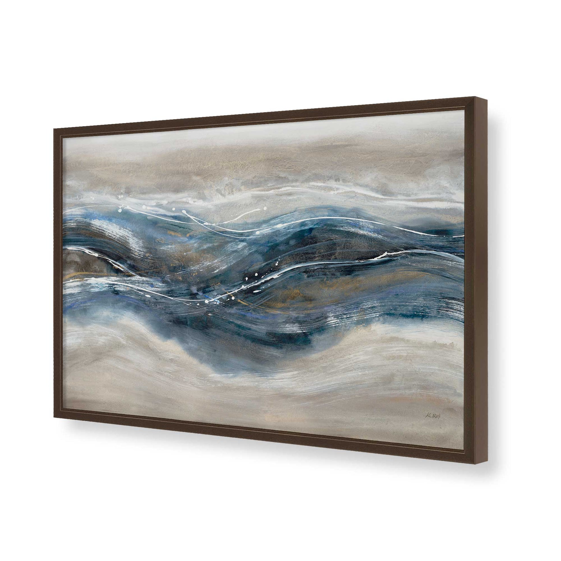 [Color:Brown], Picture of art in a Brown frame of the corner