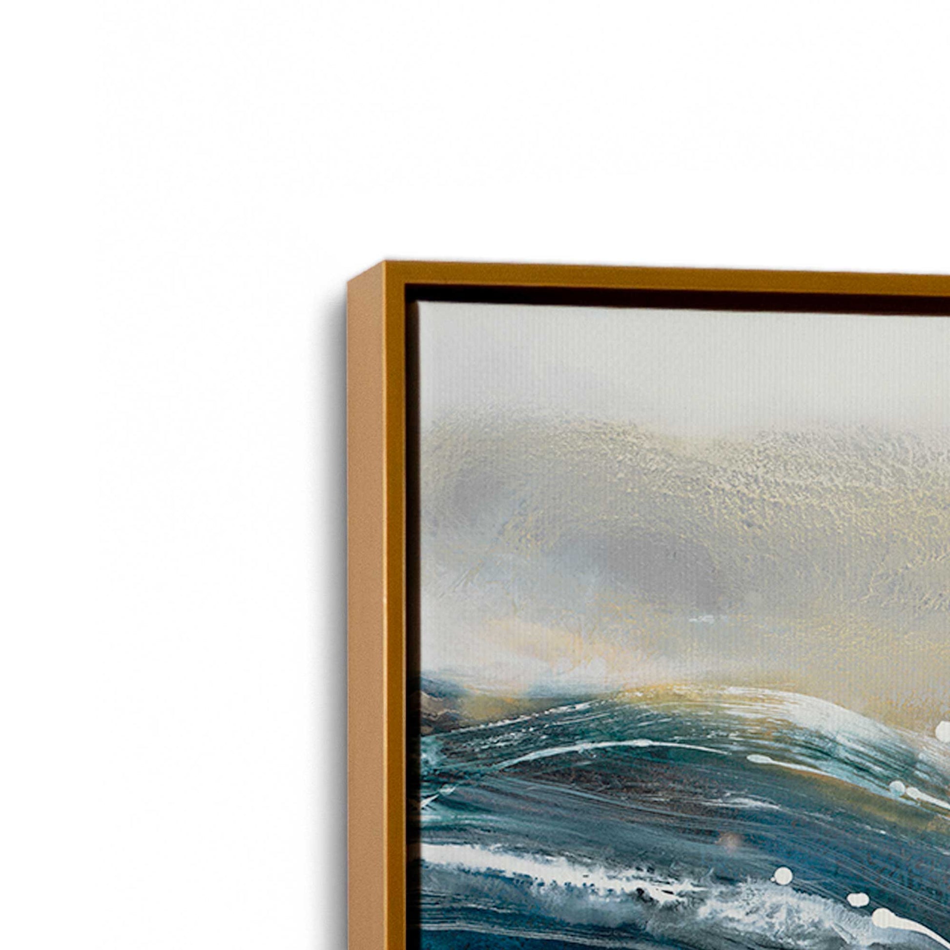 [Color:Polished Gold], Picture of art in a Polished Gold frame at an angle