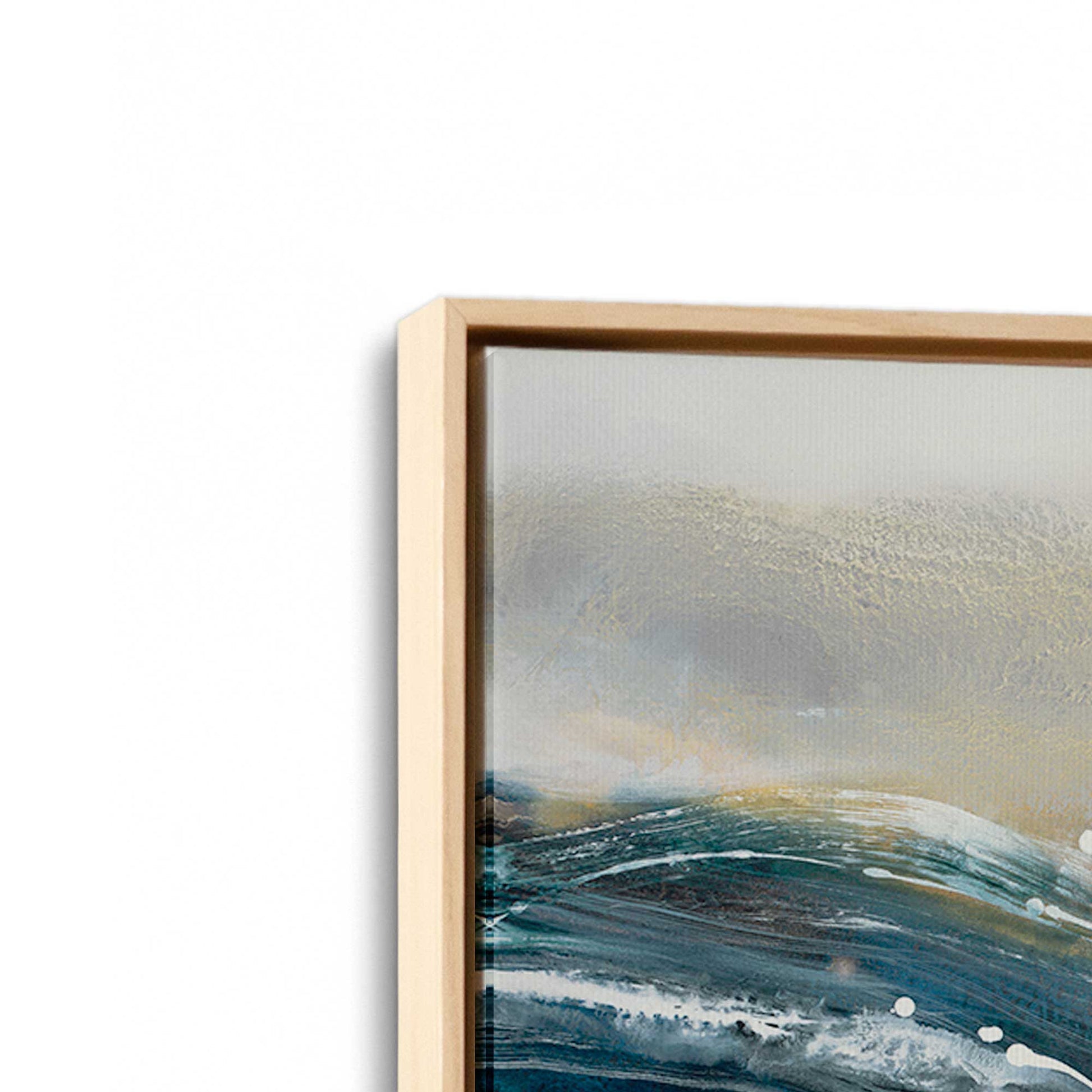 [Color:American Maple], Picture of art in a American Maple frame at an angle