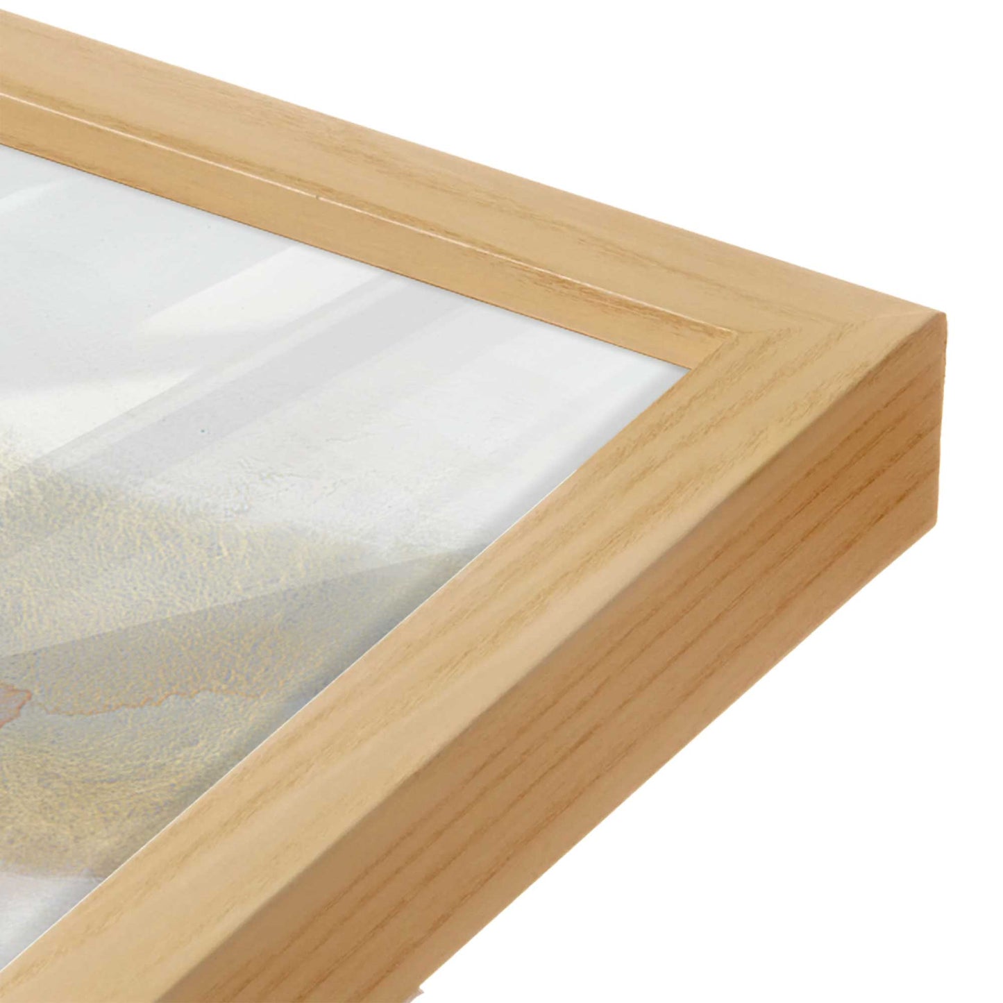[Color:American Maple], Picture of art in a American Maple frame at an angle