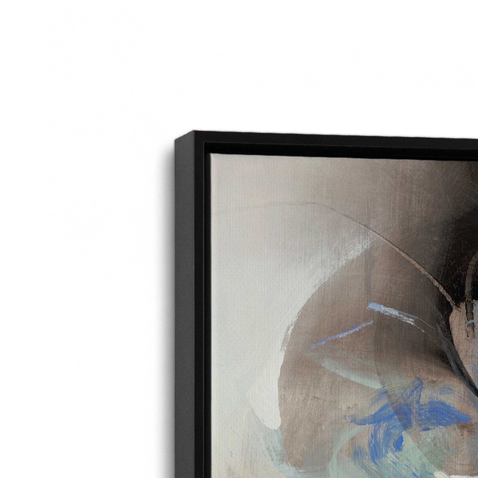 [Color:Satin Black], Picture of art in a Satin Black frame at an angle