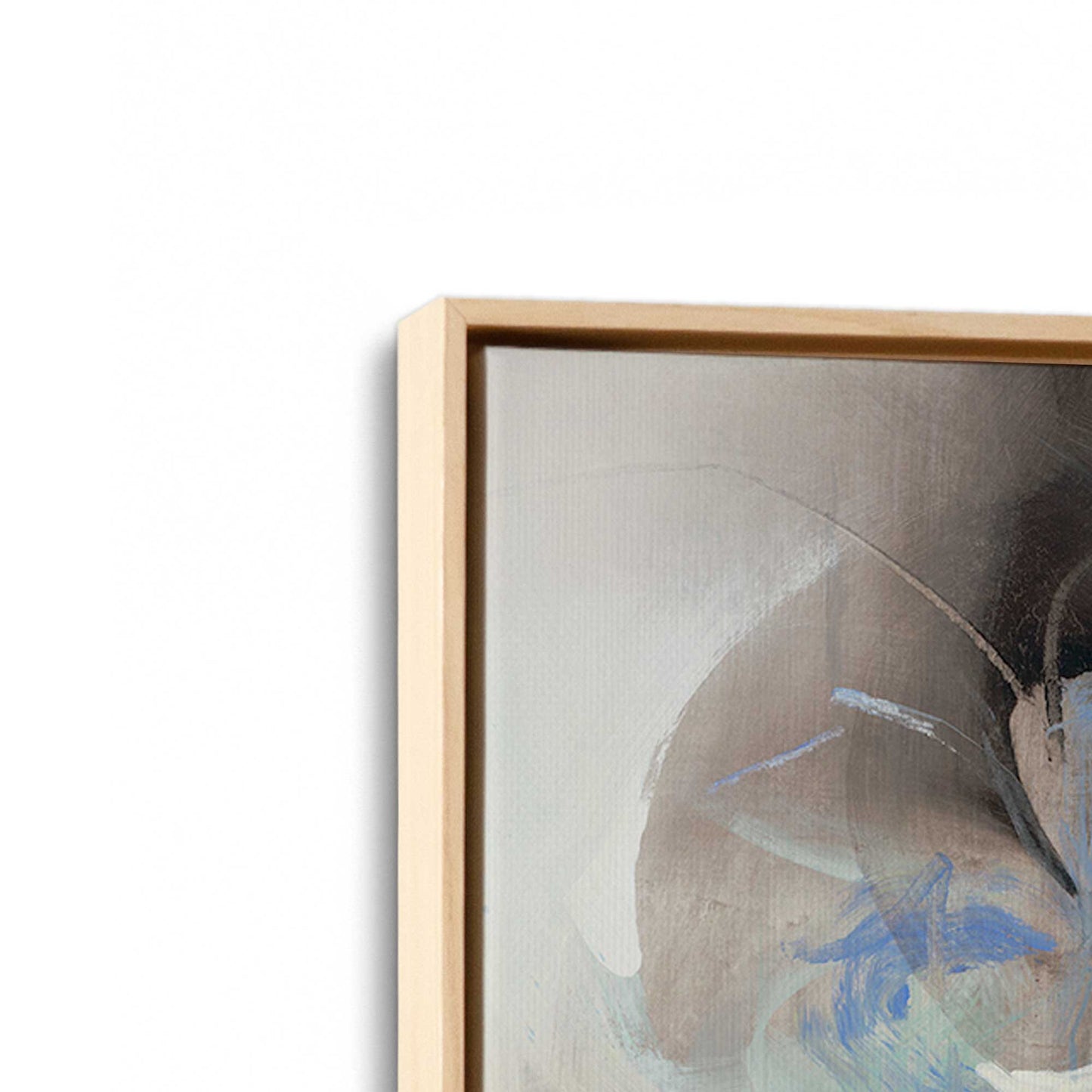 [Color:American Maple], Picture of art in a American Maple frame at an angle