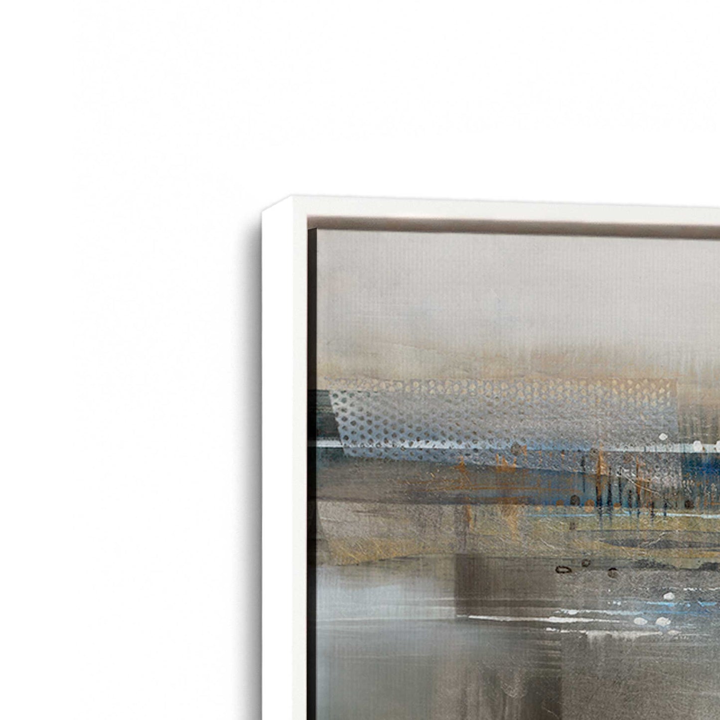 [Color:Opaque White], Picture of art in a White frame at an angle
