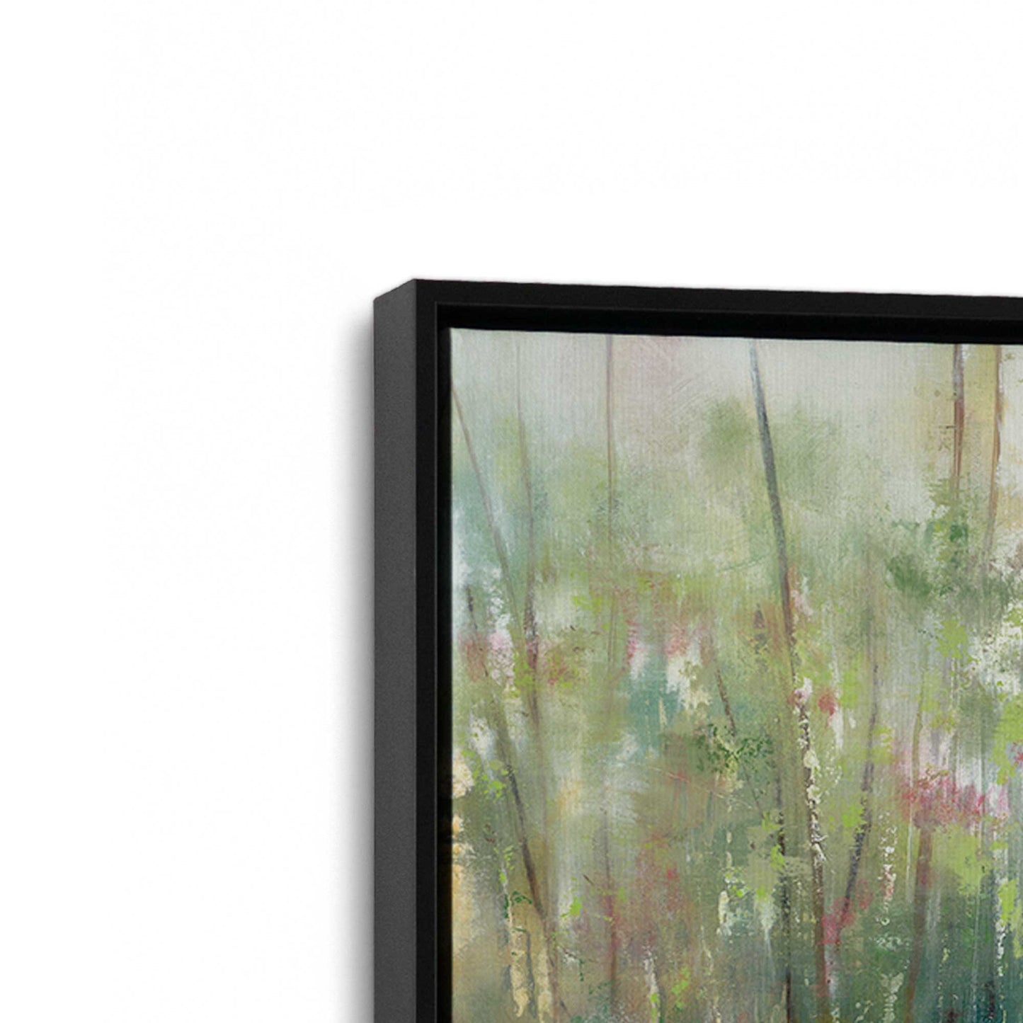 [Color:Satin Black], Picture of art in a Satin Black frame at an angle