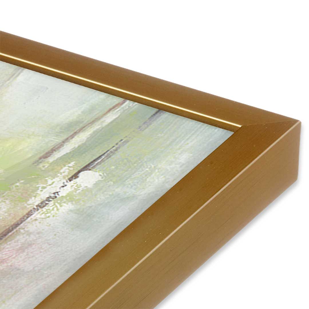 [Color:Polished Gold], Picture of art in a Polished Gold frame at an angle