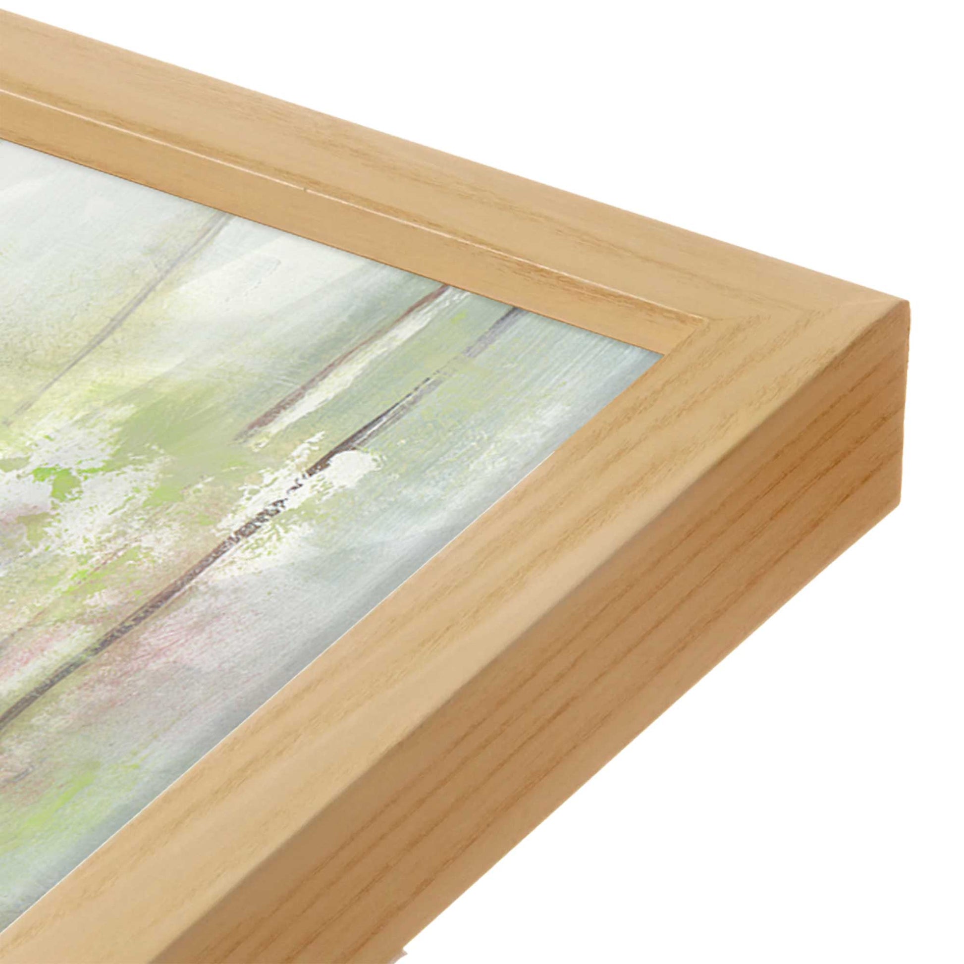 [Color:American Maple], Picture of art in a American Maple frame at an angle