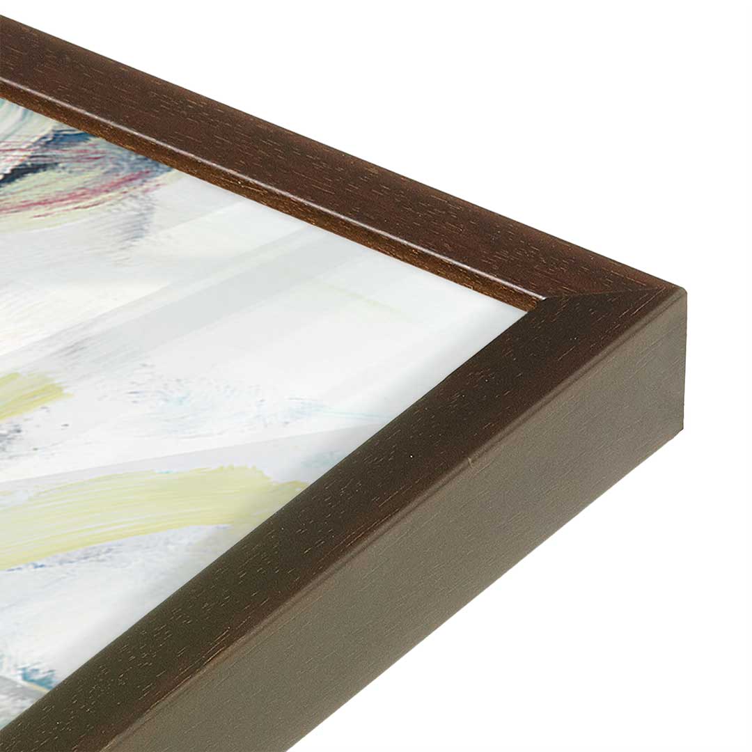 [Color:Brown], Picture of art in a Brown frame at an angle
