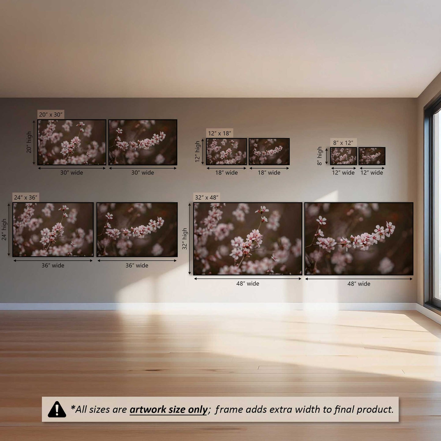 Pretty Pink Blossoms, Set of 2 Canvas Prints