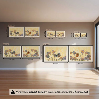 Golden Meadow Blooms, Set of 2 Canvas Prints