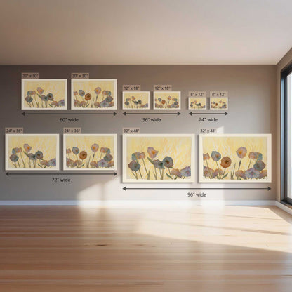 Golden Meadow Blooms, Set of 2 Canvas Prints