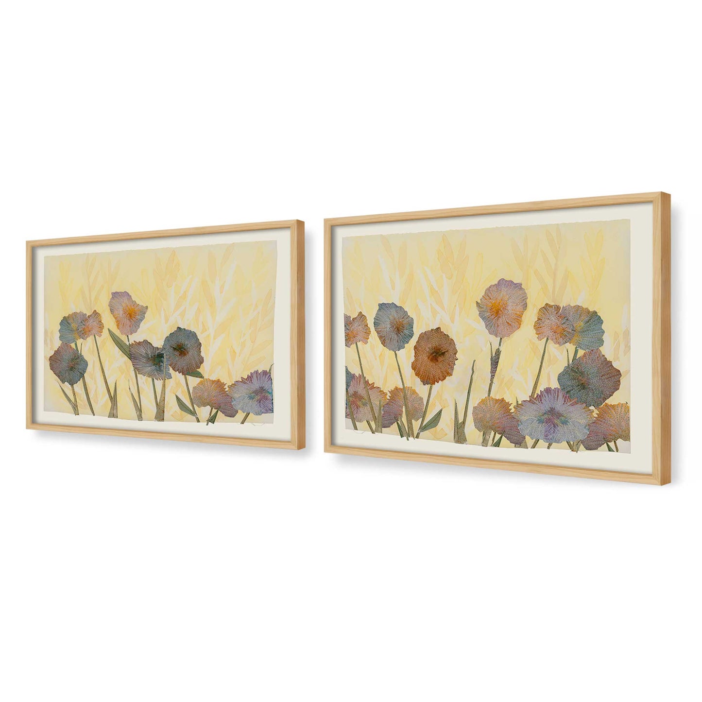 [Color:American Maple], Picture of art in a American Maple frame at an angle