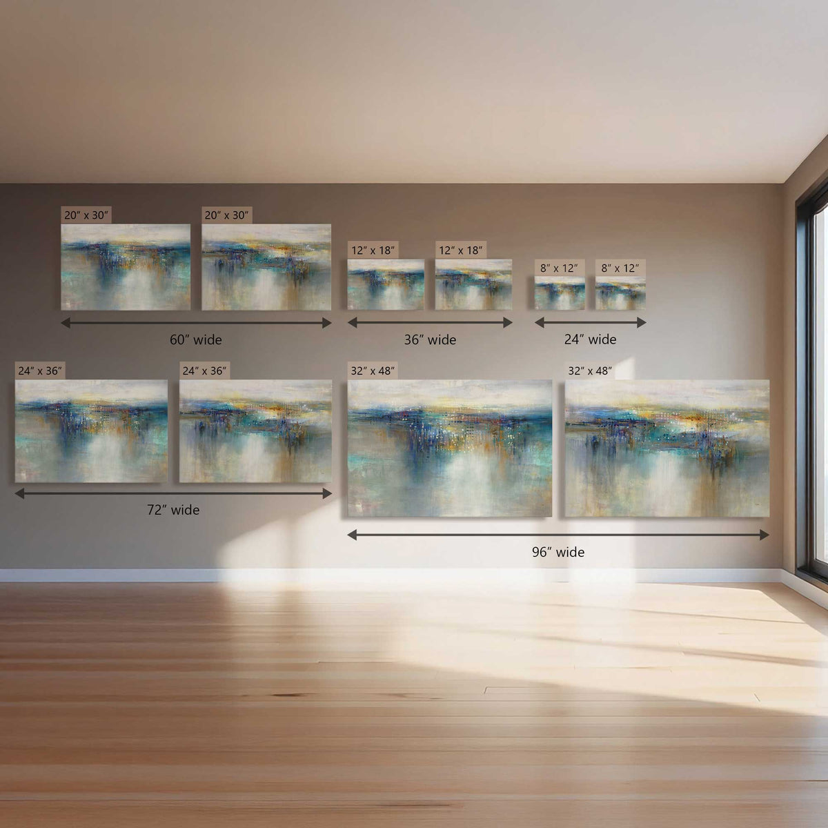 Glow Over Water, Set of 2 Canvas Prints