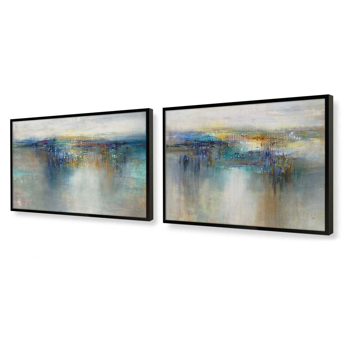 [Color:Satin Black], Picture of art in a Satin Black frame at an angle