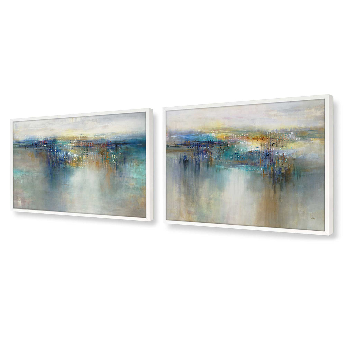 [Color:Opaque White], Picture of art in a Opaque White frame at an angle