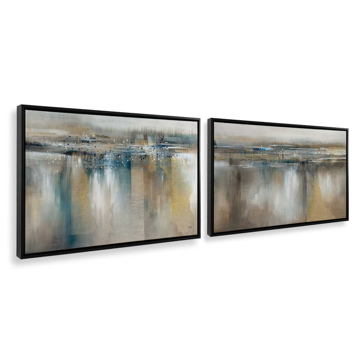[Color:Satin Black], Picture of art in a Satin Black frame at an angle