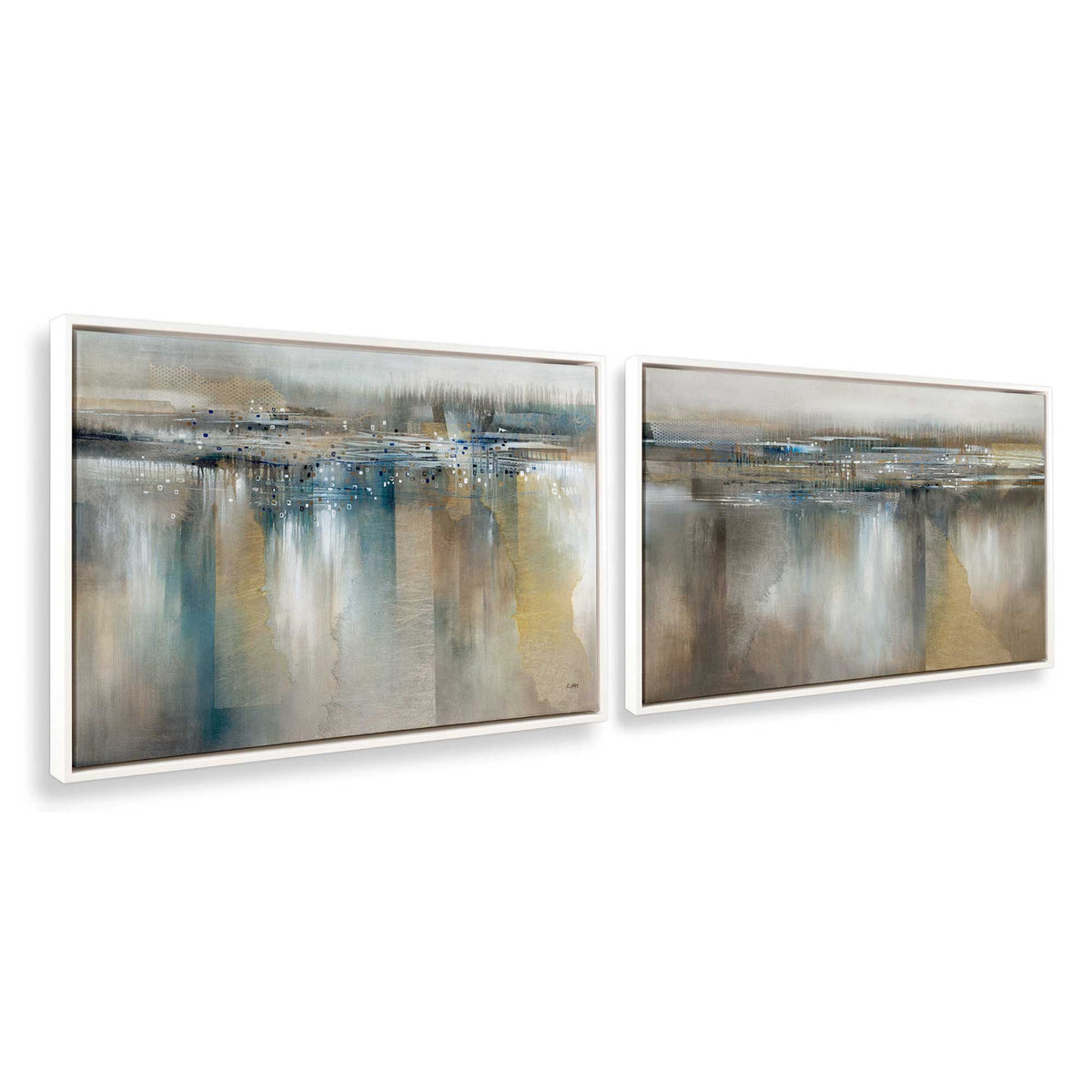 [Color:Opaque White], Picture of art in a White frame at an angle