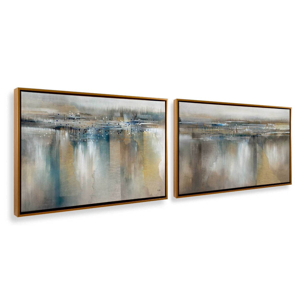 [Color:Polished Gold], Picture of art in a Polished Gold frame at an angle