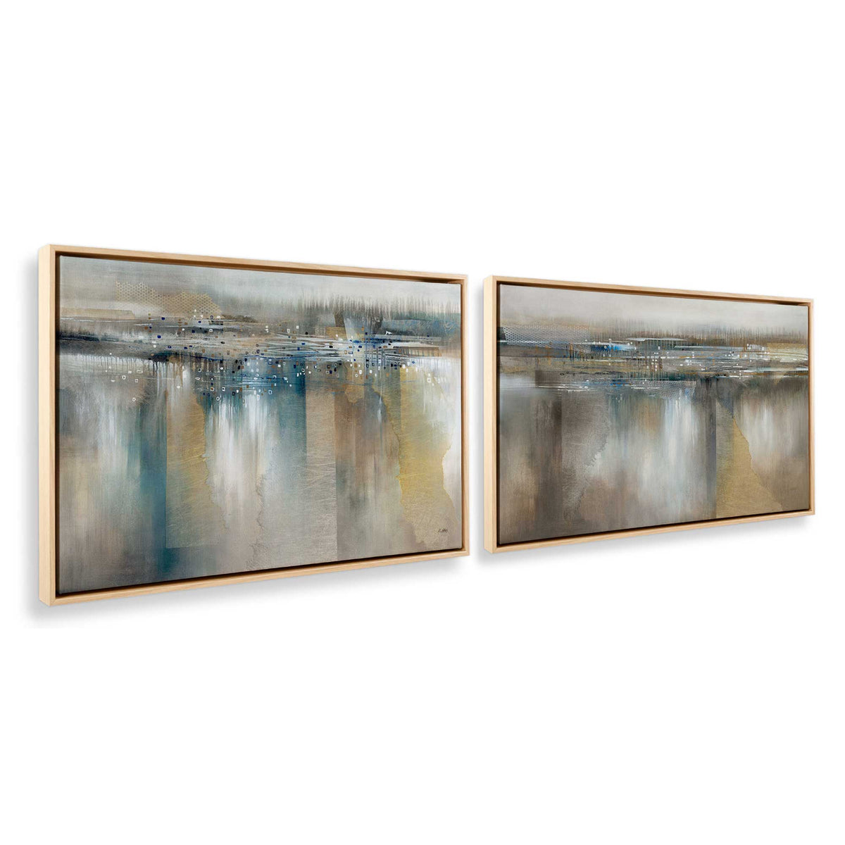 [Color:American Maple], Picture of art in a American Maple frame at an angle