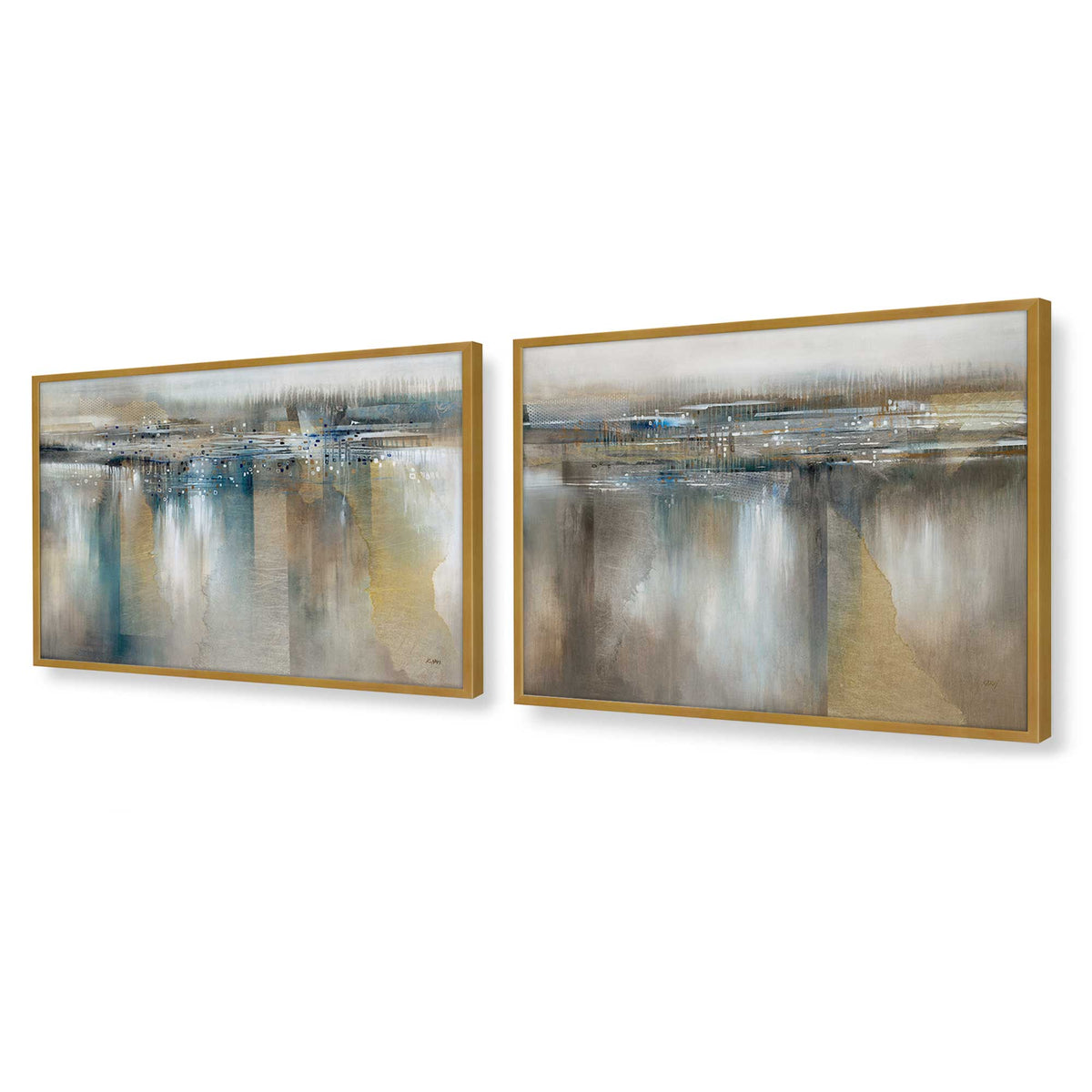 [Color:Polished Gold], Picture of art in a Polished Gold frame at an angle