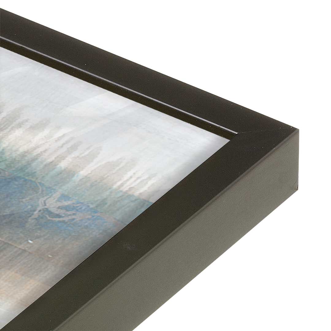 [Color:Satin Black], Picture of art in a Satin Black frame of the corner