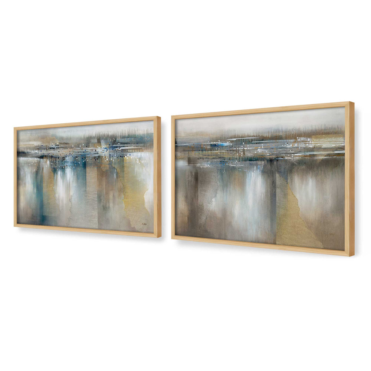 [Color:American Maple], Picture of art in a American Maple frame at an angle